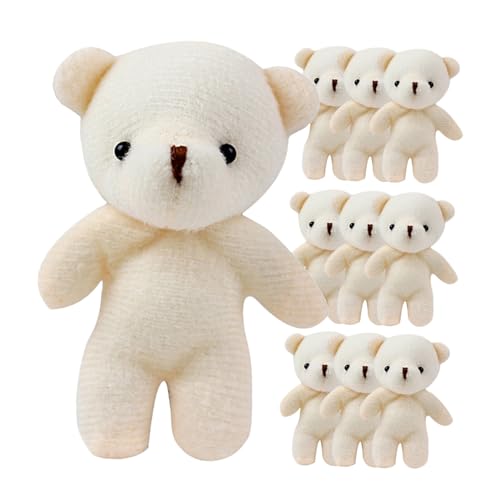 HONITANO 15 Stück Teiliges Mini bär Anhänger aus Plüsch Kleine Stoffbären Schlüsselanhänger für DIY Dekoration Leichte Weiche Hängende Bär Figuren für Geburtstags Partydeko von HONITANO