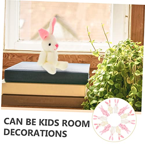 HONITANO 15 Stück Teiliges Plüsch Kaninchen Kleine Kuschelige Hasenanhänger in Rosa Weiß und Weiche Hasen Deko für Schlüsselbund Kinderzimmer und Partydeko Langlebige Rabbit Ornament von HONITANO