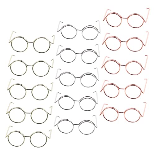 HONITANO 15 Stück Teiliges Puppenzubehör Set Gläserrahmen für Puppen Rosegold Silber und Gold für Kostüme und Kreative DIY Projekte von HONITANO