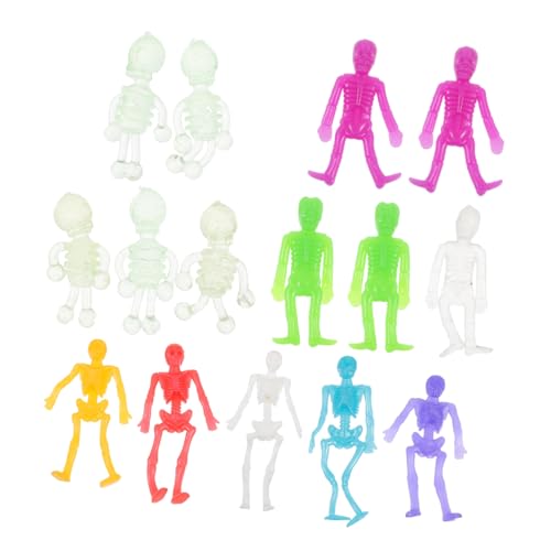 HONITANO 15 Stück Teiliges Skelettspielzeug aus Sicherem TPR Material Lustige Halloween Deko für Party Gruselige Figuren für Haunted House Halloween für Familie Zufällige von HONITANO