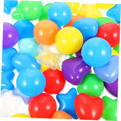 HONITANO 150 Stück Teiliges Ozeanball aus Dickem mit Stern Herz und Runddesign Sichere Indoor Spielbälle für Party Spielzimmer für Mädchen Jungen von HONITANO