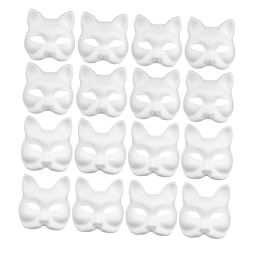 HONITANO 16 Stück Teiliges Blanko Tiermasken aus zum Bemalen DIY Katzen und Fuchsmaske für Fasching Halloween Gruppenkunstprojekte und Kreative Partydekorationen HONITANO 16 Stück Teiliges Blanko Tiermasken aus zum Bemalen DIY Katzen und Fuchsmaske für Fasching Halloween Gruppenkunstprojekte und Kreative Partydekorationen von HONITANO