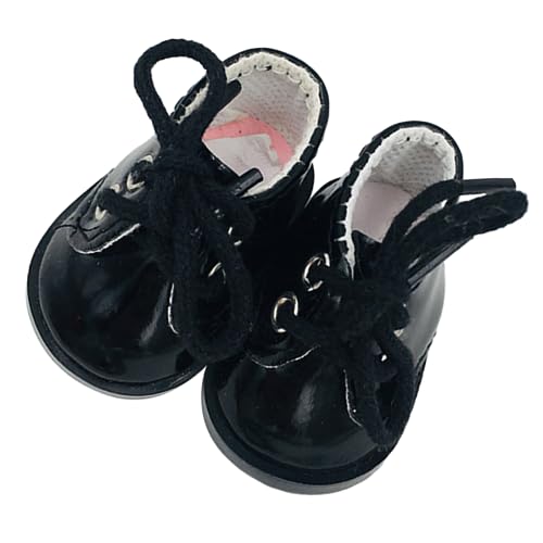HONITANO 1Paar Puppenschuhe aus Schwarzem Puppenzubehör für Puppen Exquisites Design zur Dekoration von Häusern Fördert Kreativität und Fantasie von HONITANO