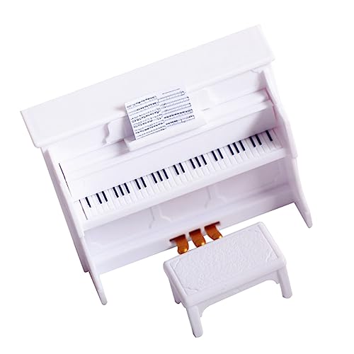 HONITANO 1Satz Klavier mit Hocker Realistisches Puppenhaus für Raumdekoration Weißes Klavier und Bank Mikromodellzubehör für Sammler HONITANO 1Satz Klavier mit Hocker Realistisches Puppenhaus für Raumdekoration Weißes Klavier und Bank Mikromodellzubehör für Sammler von HONITANO