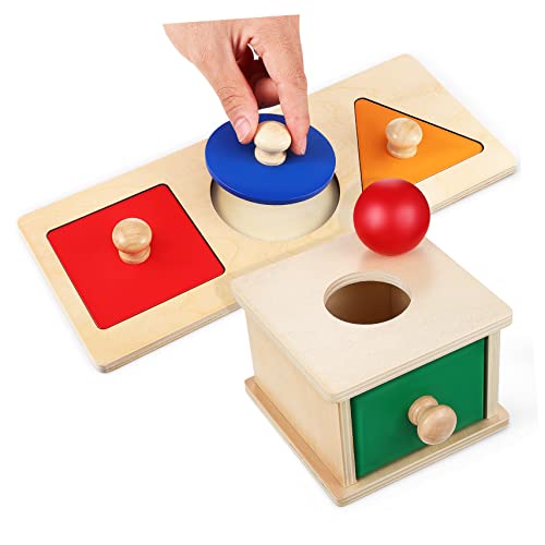 HONITANO 1Satz Montessori Holzspielzeug für Kugelbox und Geometrisches Steckspiel Fördert Objektbeständigkeit und Feinmotorik für Jahre Interaktive HONITANO 1Satz Montessori Holzspielzeug für Kugelbox und Geometrisches Steckspiel Fördert Objektbeständigkeit und Feinmotorik für Jahre Interaktive von HONITANO