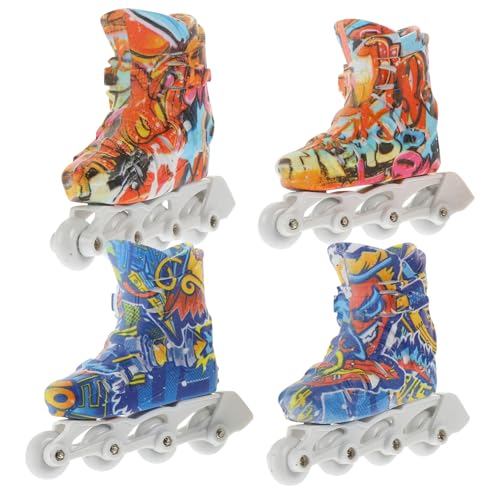 HONITANO 2 Paare Mini Finger Roller Skateboard aus Hochwertigem Kunststoff Kompaktes Desktop Fingerkoordination und Stressabbau Pädagogisch für Erwachsene von HONITANO