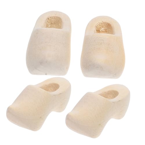 HONITANO 2 Paare Mini Holzschuhe DIY Unvollendete Holzklompen Puppenhaus Deko Holländische Holzschuhe Holzschuh Schlüsselanhänger für Basteln und Wohnkultur von HONITANO