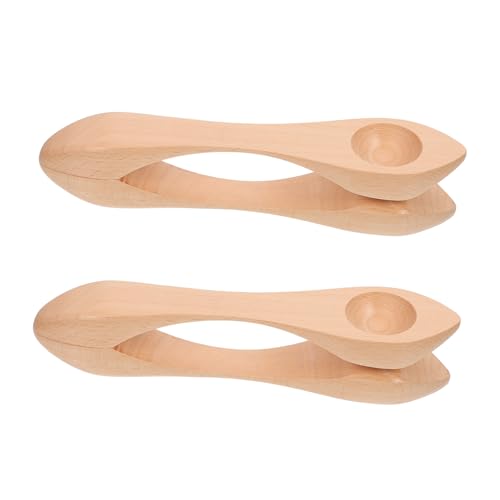 HONITANO 2 STÜCK Holz Musikinstrument Percussion Löffel Leichte Robuste Schlaginstrumente für Kindergarten Hochwertiges Naturholz Fein Poliert für Frühkindliche Musikförderung und von HONITANO