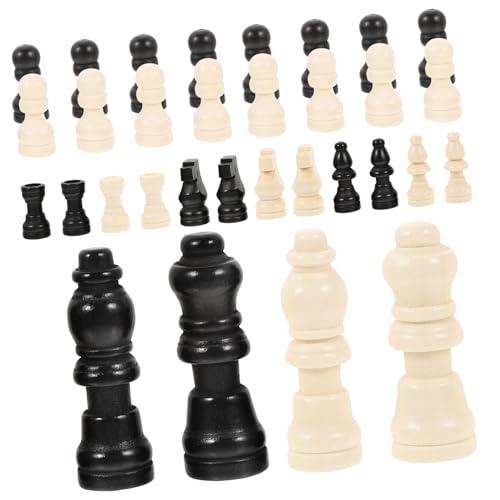 HONITANO 2 Sätze Mini Holz Schachfiguren Holz Schachfiguren Ersatz für Internationales Schachspiel Schachspiel Zubehör Geeignet für Brettspiele Familienspaß und Lernaktivitäten von HONITANO