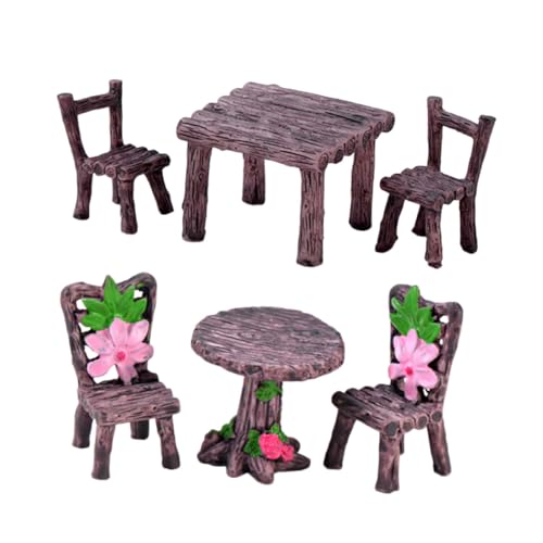 HONITANO 2 Sätze Miniatur Möbel Resin Tisch Stühle Miniaturmöbel für Puppenhaus Mikro Landschaft Deko Kleine Möbel für Garten und Geschenk HONITANO 2 Sätze Miniatur Möbel Resin Tisch Stühle Miniaturmöbel für Puppenhaus Mikro Landschaft Deko Kleine Möbel für Garten und Geschenk von HONITANO