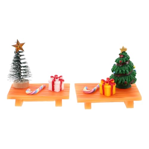 HONITANO 2 Sätze Miniatur Weihnachtsbaum Candy Cane Figuren mit Geschenkbox und Mini Bank für Puppenhaus DIY Weihnachtsdeko Mikro-szenen Bastelzubehör HONITANO 2 Sätze Miniatur Weihnachtsbaum Candy Cane Figuren mit Geschenkbox und Mini Bank für Puppenhaus DIY Weihnachtsdeko Mikro-szenen Bastelzubehör von HONITANO