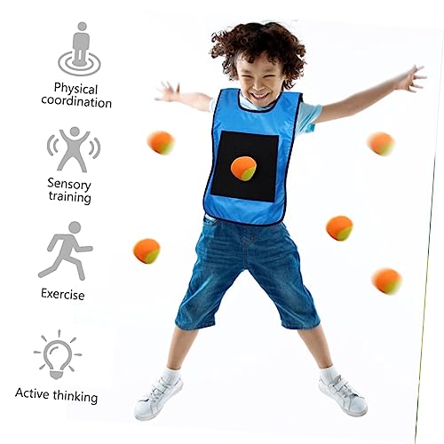 HONITANO 2 Sätze Sticky Ball Weste Teilig mit Bällen Eltern Junge Mädchen Interaktives Outdoor für Sporttraining Waschbare Klettball Weste in Blau und Orange Geeignet für Zufällige Farbe von HONITANO