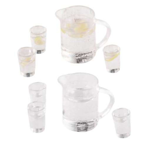 HONITANO 2 Sets Mini Getränke Ornament Wasserbecher Puppenhaus Getränkezubehör Getränke Mini Dekorationen Miniatur Getränke Miniatur Limonadenkessel Küchengeschirr Mini von HONITANO