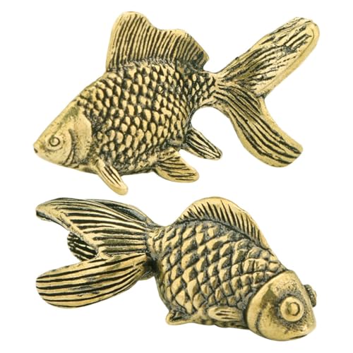 HONITANO 2 Stück Antike Messing Feng Shui Deko Chinesisches Neujahrsglücksornament Feng-Shui-Fischstatue neujahrsschmuck Feng Shui Figur Skulptur Glücksbringer Kupfer Golden HONITANO 2 Stück Antike Messing Feng Shui Deko Chinesisches Neujahrsglücksornament Feng-Shui-Fischstatue neujahrsschmuck Feng Shui Figur Skulptur Glücksbringer Kupfer Golden von HONITANO