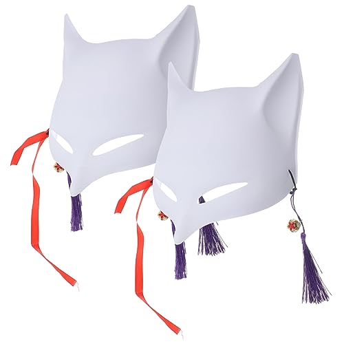 HONITANO 2 Stück DIY Fuchsmasken aus PVC Weiße Bemalbare Masquerade Masken für Halloween Karneval Kostüm Party und für Erwachsene HONITANO 2 Stück DIY Fuchsmasken aus PVC Weiße Bemalbare Masquerade Masken für Halloween Karneval Kostüm Party und für Erwachsene von HONITANO