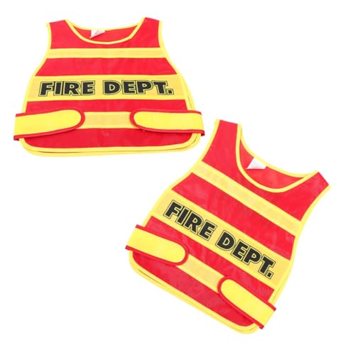 HONITANO 2 Stück Feuerwehrmann Kostüm Cosplay Weste für Kleinkinder Rollenspiel für Kreative Partys und Bühnenaufführungen HONITANO 2 Stück Feuerwehrmann Kostüm Cosplay Weste für Kleinkinder Rollenspiel für Kreative Partys und Bühnenaufführungen von HONITANO