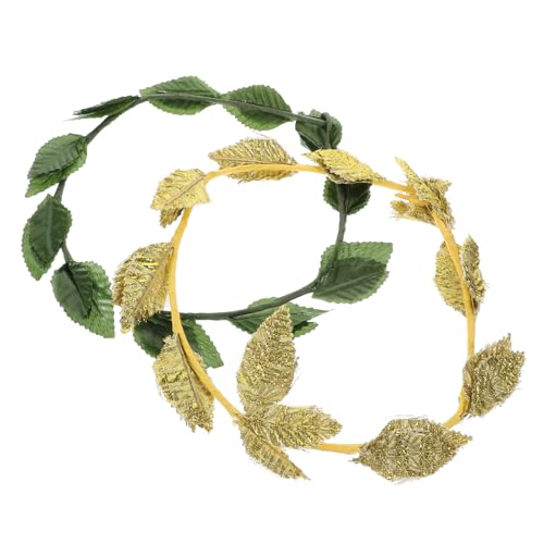 HONITANO 2 Stück Goldgrüne Römische Lorbeerkranz Haarschmuck Blattkrone für Cosplay Party Brautjungfer Festival Tanzball HONITANO 2 Stück Goldgrüne Römische Lorbeerkranz Haarschmuck Blattkrone für Cosplay Party Brautjungfer Festival Tanzball von HONITANO