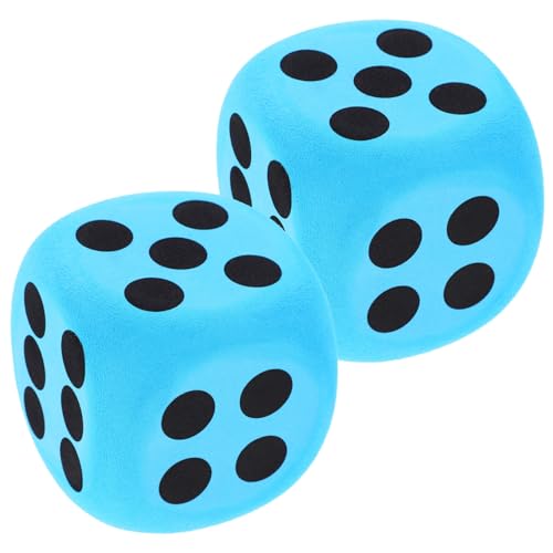 HONITANO 2 Stück Große Eva Würfel Multifunktionale Schaumstoffspielwürfel für Party Lernspiel Lehrmittel mit Abgerundeten Ecken Blau Leicht Tragbar von HONITANO