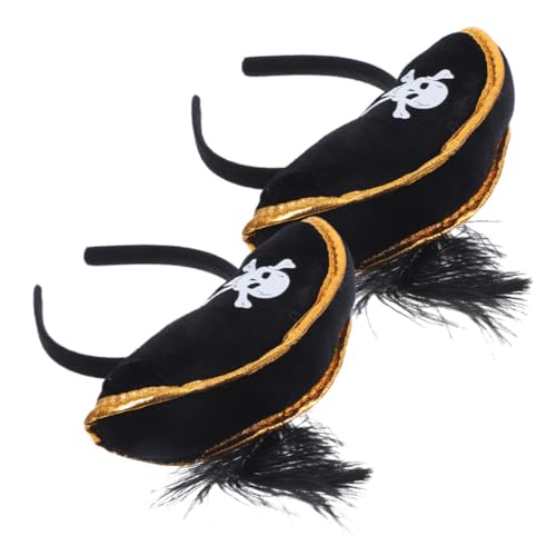 HONITANO 2 Stück Halloween Haarreif Piratenhut Leichter Unisex Kopfschmuck Bequemer Piraten Kapitän Stirnband für Kostüm und Themenpartys für Halloween Karneval und Cosplay HONITANO 2 Stück Halloween Haarreif Piratenhut Leichter Unisex Kopfschmuck Bequemer Piraten Kapitän Stirnband für Kostüm und Themenpartys für Halloween Karneval und Cosplay von HONITANO