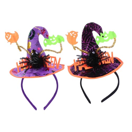 HONITANO 2 Stück Halloween Haarreif Spinnen Hexenhut Party Haar Accessoires für Erwachsene Dekorativer Kopfschmuck für Halloween Kostüm und Mottoparty von HONITANO