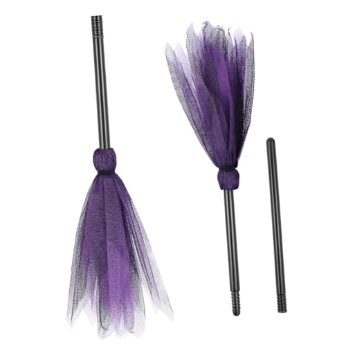 HONITANO 2 Stück Halloween Hexenbesen Kunststoff Hexenbesen Deko Leicht Stabil für Halloween Party Cosplay Bühnenrequisit HONITANO 2 Stück Halloween Hexenbesen Kunststoff Hexenbesen Deko Leicht Stabil für Halloween Party Cosplay Bühnenrequisit von HONITANO