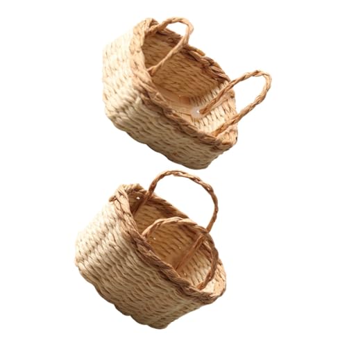 HONITANO 2 Stück Handgewebtes Miniaturkorb Set Fein Detaillierte Mini Körbe für Puppenhaus Dekoration Realistische Miniaturbehälter für Basteln und Mini Haus Accessoires HONITANO 2 Stück Handgewebtes Miniaturkorb Set Fein Detaillierte Mini Körbe für Puppenhaus Dekoration Realistische Miniaturbehälter für Basteln und Mini Haus Accessoires von HONITANO