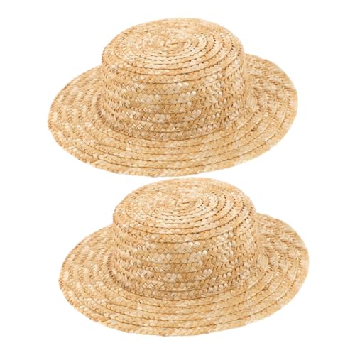 HONITANO 2 Stück Kleine Strohhüte für DIY Deko Puppenaccessoires Runde Oberseite für Bastelprojekte Familienaktivitäten und Kreative Bastelstunden HONITANO 2 Stück Kleine Strohhüte für DIY Deko Puppenaccessoires Runde Oberseite für Bastelprojekte Familienaktivitäten und Kreative Bastelstunden von HONITANO