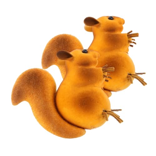 HONITANO 2 Stück Kleines Eichhörnchen Modell Eichhörnchen Figuren Eichhörnchen Ornament Miniatur Eichhörnchen Realistisches Eichhörnchen Gefälschtes Eichhörnchen Mini Eichhörnchen von HONITANO