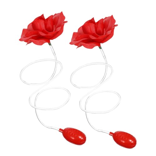 HONITANO 2 Stück Knifflige Sprührose Blume Squeeze - Squirt-Trick- Streichset Für Gefälschte Rosen Blume Halloween-streiche Für Erwachsene Streichkacke Rot Plastik von HONITANO