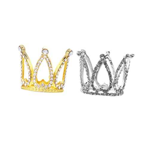 HONITANO 2 Stück Kuchenkrone Tiara- Mini-krone Dekoration Dekorative Tortenkrone Party Kuchenprinzessin Tiara Kronendekor Für Kuchen Klein Geburtstagskuchen Oh Geburtstagsfeier Metall von HONITANO