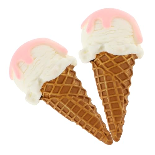 HONITANO 2 Stück Künstliche Eiscreme Kugeln Realistische Deko für Partys Hochzeiten und Schaufenster Fotografie Requisiten für Kreative Displays Weiße Eiscreme Modelle von HONITANO