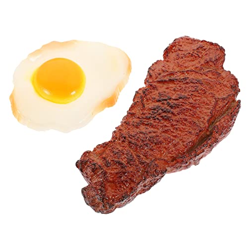 HONITANO 2 Stück Künstliches Steak und Eier Modell Realistische Lebensmittel Deko für Restaurant und Fotografie Präsentationsrequisit HONITANO 2 Stück Künstliches Steak und Eier Modell Realistische Lebensmittel Deko für Restaurant und Fotografie Präsentationsrequisit von HONITANO