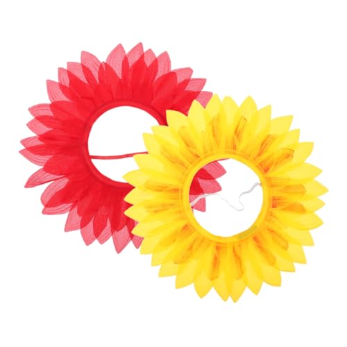 HONITANO 2 Stück Lustige Sonnenblumen Kopfbedeckung Teilig Kindgerechtes Sonnenblumen Haarband als Fotorequisite Einfach Anzuziehen für Kindergarten Partys Festivals und Cosplay von HONITANO