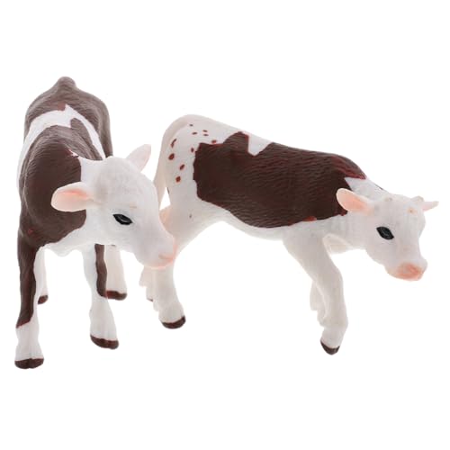 HONITANO 2 Stück Makula-Kuh-Modell Kuh Kühe realistische Bauernhoftierfiguren Mini-Kuh-Dekorationen Realistische Statuen für landwirtschaftliche Tier kleine Kühe PVC von HONITANO