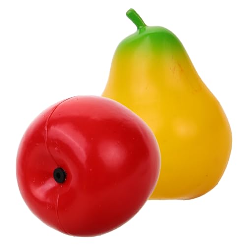 HONITANO 2 Stück Maracas Obstform aus Robustem Kunststoff Musikalisches Rasselinstrument für Frühe Bildung Interaktives Percussion für Kleinkinder Sicher und Langlebig von HONITANO