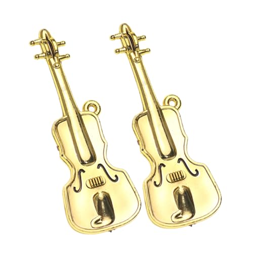 HONITANO 2 Stück Mini Geige Mini Gitarre Instrumenten Ornamente Winziger Geigen Schlüsselanhänger Miniatur Geige Miniatur Geigen Musikinstrumente Anhänger Miniatur von HONITANO