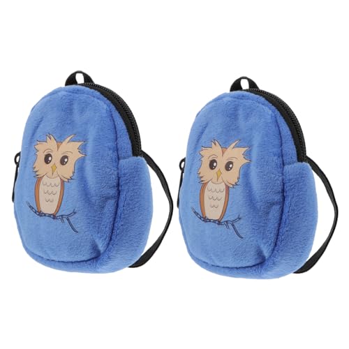 HONITANO 2 Stück Mini Rucksack für Puppen Süße Plüsch Puppenaccessoires mit Reißverschluss für Aufbewahrung Zubehör für Mädchen von HONITANO