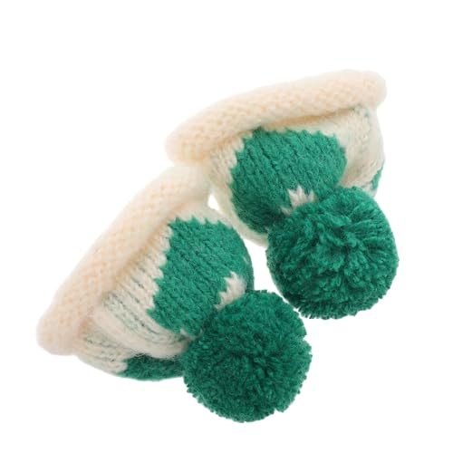 HONITANO 2 Stück Mini Strickmützen Kleine Wollbeanies für DIY Bastelprojekte Niedliche Mini Hüte als Flaschendeko und Puppenaccessoires für Party Weihnachten und Kuscheltiere von HONITANO