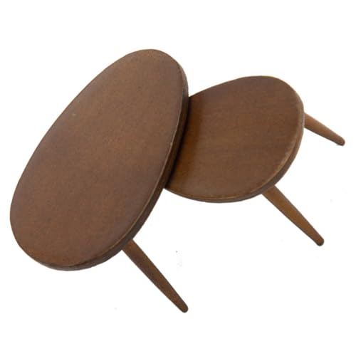 HONITANO 2 Stück Mini dreieckiger Couchtisch klein Puppe Miniaturen Möbel Home Decor wohnungsdeko Home Dekoration Teetisch Tea Table Mini-Hausdekoration versorgen Birke Coffee von HONITANO