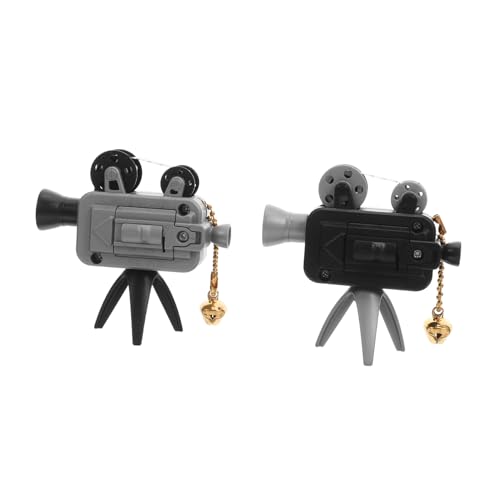 HONITANO 2 Stück Miniatur Filmprojektor Retro Handkurbelspielzeug Vintage Stil Mini Projektor Figurine Kunststoff Dekoration für Zuhause Party und Camping von HONITANO