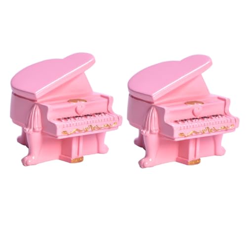 HONITANO 2 Stück Miniatur Klavier Modell aus Langlebigem Harz Realistische Musikinstrument Dekoration für Puppenhaus Schlafzimmer und Ankleidezimmer DIY Foto Requisite für Mini von HONITANO