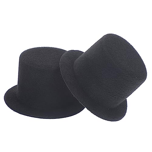 HONITANO 2 Stück Miniatur Tops Hüte Handgefertigt Leichtes DIY Puppenzubehör für Bastelprojekte Partydekoration Schwarz Flauschstoff HONITANO 2 Stück Miniatur Tops Hüte Handgefertigt Leichtes DIY Puppenzubehör für Bastelprojekte Partydekoration Schwarz Flauschstoff von HONITANO