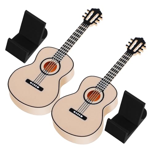 HONITANO 2 Stück Miniatur-gitarrenmodell- : Mini-musikornamente Für Die Heimdekoration – Puppenhauszubehör, Dekorative Gitarre Mit Ständer HONITANO 2 Stück Miniatur-gitarrenmodell- : Mini-musikornamente Für Die Heimdekoration – Puppenhauszubehör, Dekorative Gitarre Mit Ständer von HONITANO