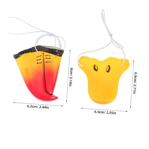HONITANO 2 Stück Niedliche Tiernasen Requisiten für Kostüme Tragbare Cosplay Accessoires Kleine Tier Masken für Halloween Karneval Mottoparty Inklusive Enten und Papageiennase von HONITANO