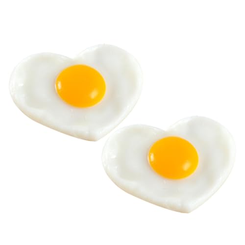 HONITANO 2 Stück PVC Herzförmige Spiegelei Deko Modelle Realistische Fake Fried Egg Props Für Restaurant Fotorequisiten Und Wohnaccessoires HONITANO 2 Stück PVC Herzförmige Spiegelei Deko Modelle Realistische Fake Fried Egg Props Für Restaurant Fotorequisiten Und Wohnaccessoires von HONITANO