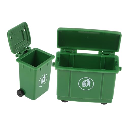 HONITANO 2 Stück Puppenhaus-Mülleimer Bausatz Kücheneimer Windeln Funky Mini Abfallbehälter Puppenhaus Abfallbehälter Kleiner Mülleimer kleines mülleimer Modell Plastik Green von HONITANO