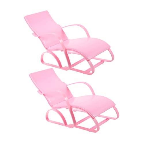HONITANO 2 Stück Puppenstrandkorb Dolly Buggy Puppenhochstuhl Puppenträger kinderspielzeug puppenmöbel Strandkorbspielzeug aus Kunststoff Modell eines Miniatur-Loungesessels Plastik Rosa von HONITANO
