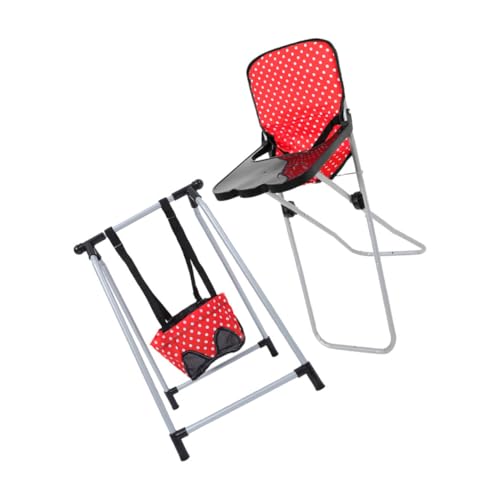 HONITANO 2 Stück Puppenzubehör Puppenschaukel Babypuppenmöbel Babypuppenwippe Babypuppenhochstuhl Schaukel Für Babypuppenautositz Babypuppenlauflernhilfe Babyautositz Rot von HONITANO