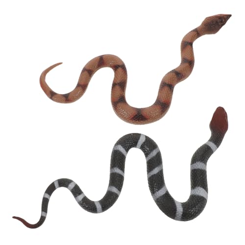 HONITANO 2 Stück Realistische Gummi-schlangenfiguren TPR Material Detailgetreue Reptilienmodelle für Halloween Garten-deko Lernspielzeug und Lustige Streiche von HONITANO
