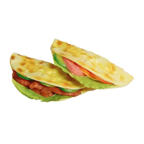 HONITANO 2 Stück Realistisches Teiliges Gemüse Pancake Modell Simuliertes Gekochtes Pfannkuchen Burrito Lebensechte Frühstücksdekoration für Küche Restaurant Display von HONITANO